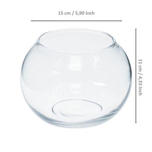 Artikel Kuglevase glas blomstervase rund glas dekoration H11cm Ø15cm