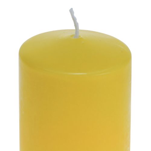 Floristik24 Søjlelys gul citron Wenzellys REN stearinlys 130×60mm