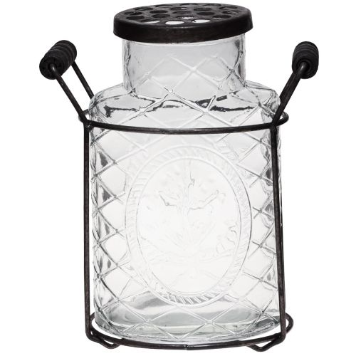 Floristik24 Glasvase med låg, flaskeholder 16,5×8,5×18,5cm