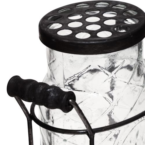 Artikel Glasvase med låg, flaskeholder 16,5×8,5×18,5cm