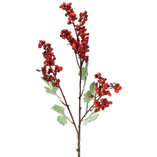 Artikel Kunstig bærgren rød kunstig gren juledekoration 74 cm