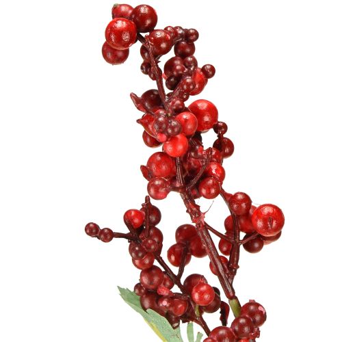 Artikel Kunstig bærgren rød kunstig gren juledekoration 74 cm