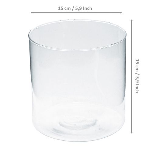 Artikel Glasvase glascylinder blomstervase glasdekoration H15cm Ø15cm