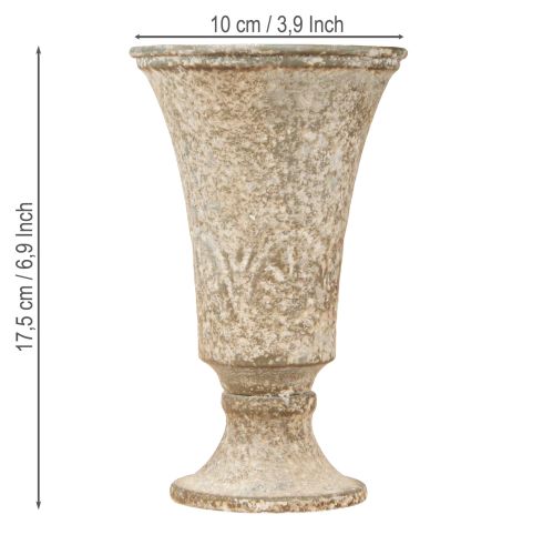 Artikel Kalk Metal Dekoration Cup Antik Design Ø11cm H17,5cm