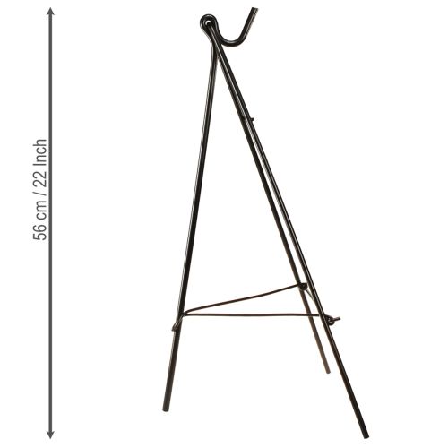 Artikel Kransholder stående med krog sort metal staffeli H56cm