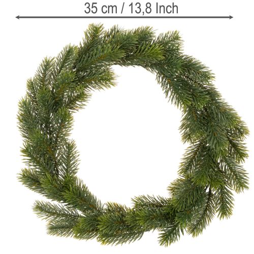 Kunstig grangrøn krans til dørdekoration, 35 cm | Floristik24.dk