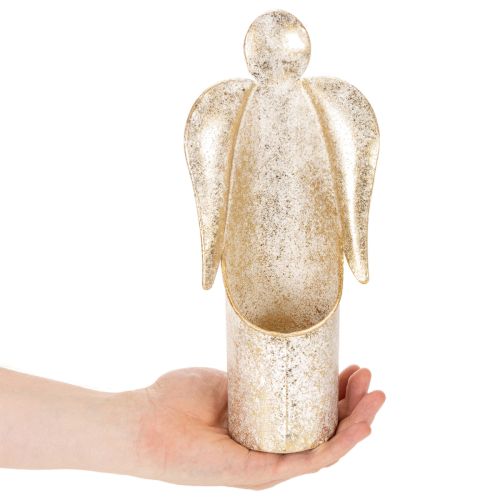Lysestage englefigur guld festlig dekoration 27 cm | Floristik24.dk
