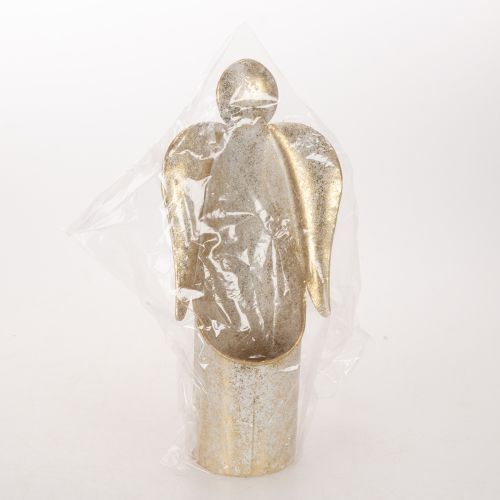 Lysestage englefigur guld