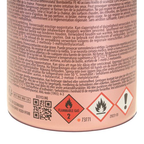 Artikel Maling spray effekt spray metallisk maling rosé spraydåse 400ml