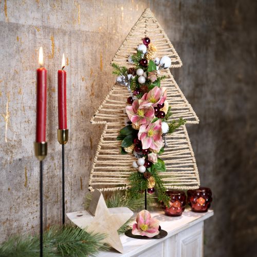 Floristik24 Gør-det-selv æske julebordsdekoration grantræ raffia H60cm