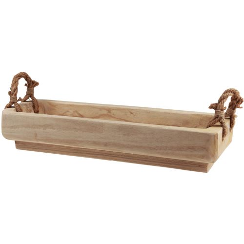 Floristik24 Plantekasse træskål firkantet Paulownia natur 57,5×18cm×18m