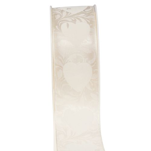 Artikel Organza bånd creme dekorative bånd hjerter 40mm 15m