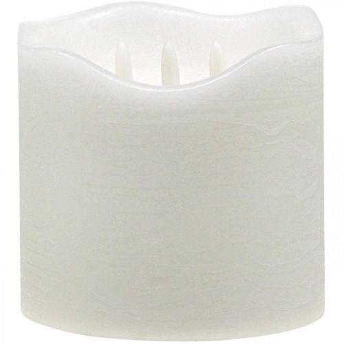 Floristik24 LED stearinlys stor voks hvid til batteri timer Ø14,5cm H15cm