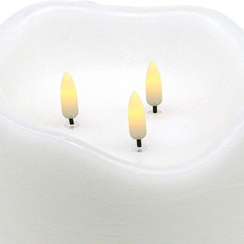 Floristik24 LED stearinlys stor voks hvid til batteri timer Ø14,5cm H15cm