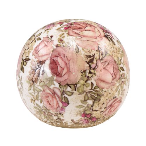 Floristik24 Keramisk kugle med roser keramik dekorativt fajance Ø9,5cm