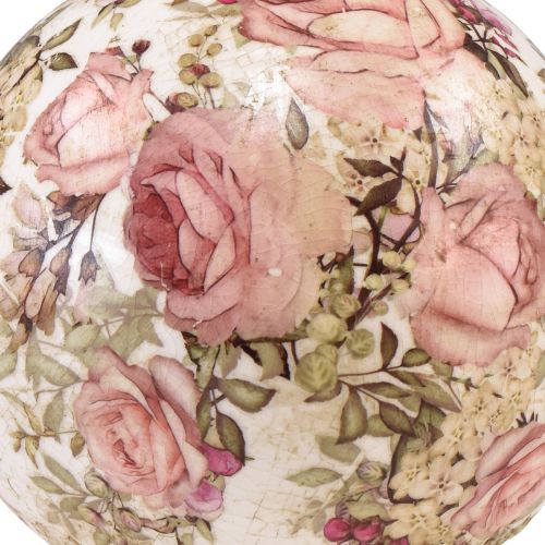 Floristik24 Keramisk kugle med rosemotiv keramik dekorativt fajance 12cm