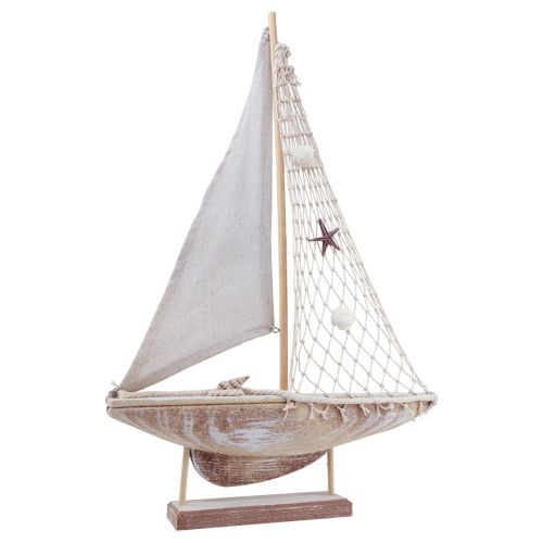 Floristik24 Sejlskibsdekoration sejlbåd maritim dekoration 31,5×5,5×48cm