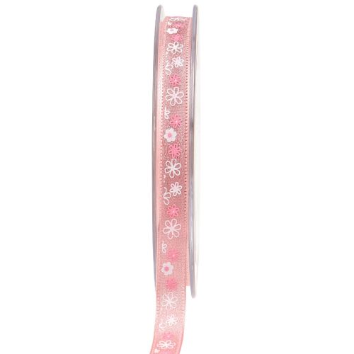 Artikel Gavebånd blomster dekorative bånd pink bånd 10mm 15m