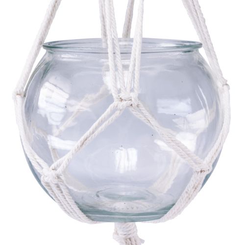 Artikel Makrame hængekurv glas dekorativ vase rund Ø13,5cm
