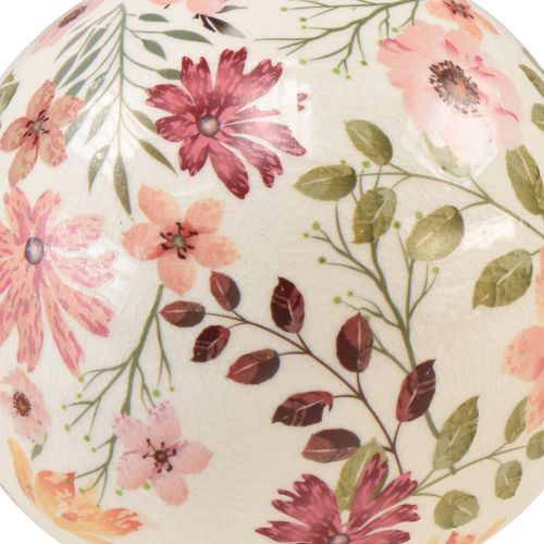 Floristik24 Keramisk kugle med blomster keramik dekorativt fajance 12cm
