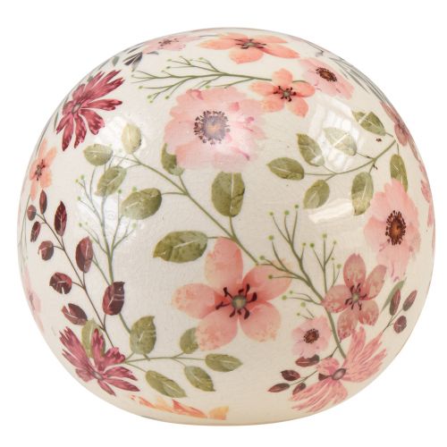 Floristik24 Keramisk kugle med blomster keramik dekorativt fajance 12cm