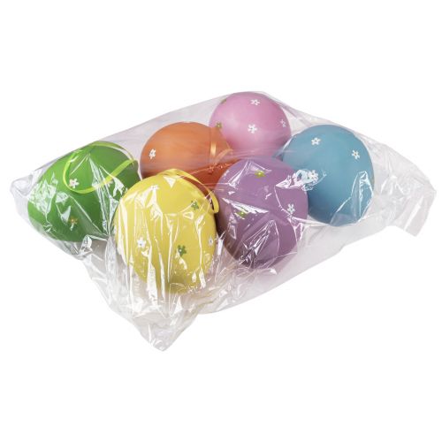 Floristik24 Påskeæg hængende plastæg 6,5x10cm 6 stk