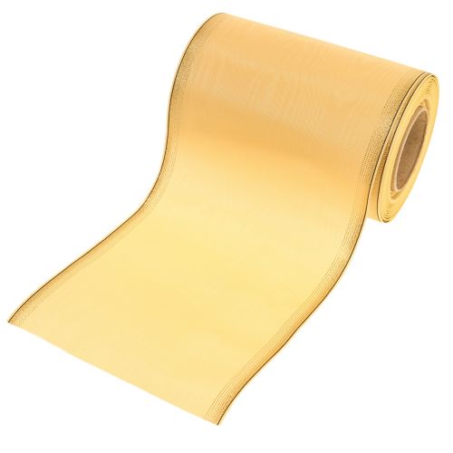 Floristik24 Krans bånd moiré krans bånd gul 150mm 25m