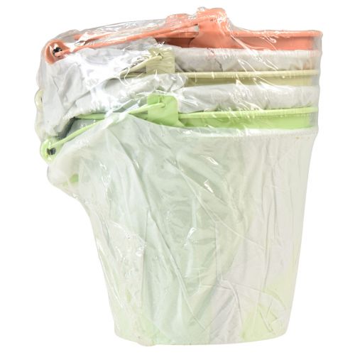 Artikel Spand med hank plantekasse metal pastel Ø14cm H12cm 6 stk