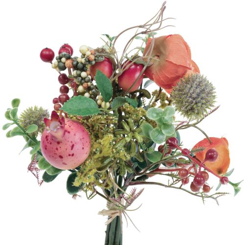 Floristik24 Kunstig blomsterbuket physalis globe tidsel granatæble dekoration 21cm