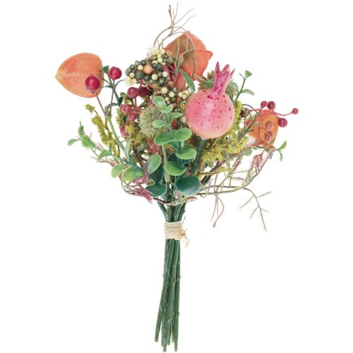 Floristik24 Kunstig blomsterbuket physalis globe tidsel granatæble dekoration 21cm