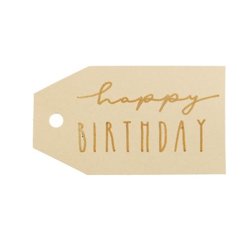 Artikel Gavemærke trykt papir Happy Birthday 4×7cm 24stk