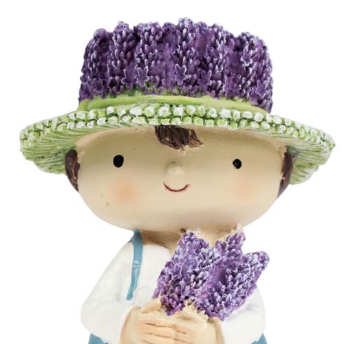 Floristik24 Dekorative figurer lavendel dekoration pige & dreng H14,5cm 2 stk