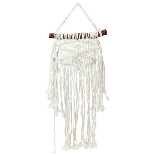 Artikel Vægophæng macrame boho vægdekorationscreme 18,5×48cm