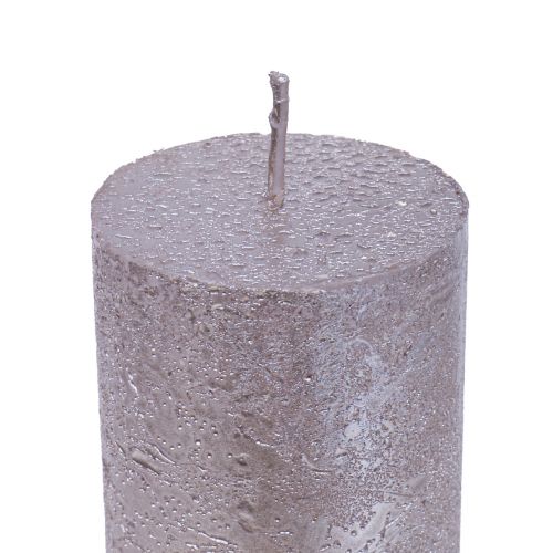 Artikel Taper stearinlys stort platinmønster glitter Ø50×H300mm 4 stk