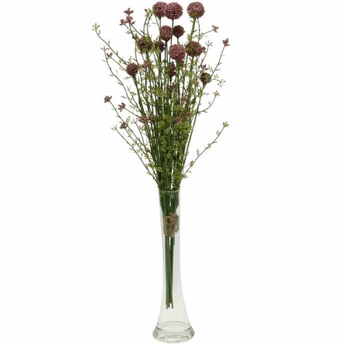 Floristik24 Kunstig Craspedia Violet Trommestik Kunstige blomster 3stk