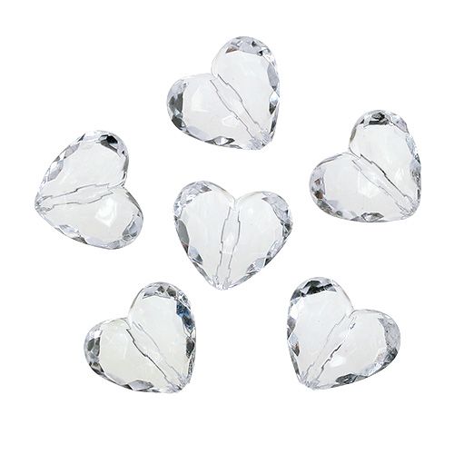 Floristik24 Akrylhjerte 3cm klart 44stk