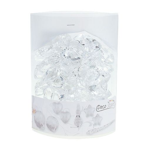Floristik24 Akrylhjerte 3cm klart 44stk