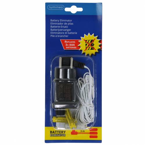 Floristik24 Batteriadapter hvid 3m 4,5V 3 x AAA