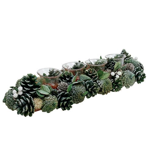 Advent arrangement 45 cm grønt til 4 te lys