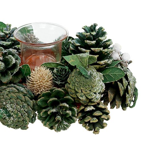 Floristik24 Advent arrangement 45 cm grønt til 4 te lys