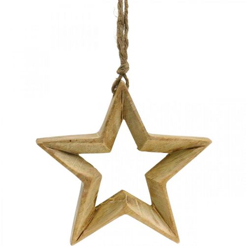Floristik24 Adventsdekorationsstjerne lavet af træ Julepyntstjerne H14,5cm