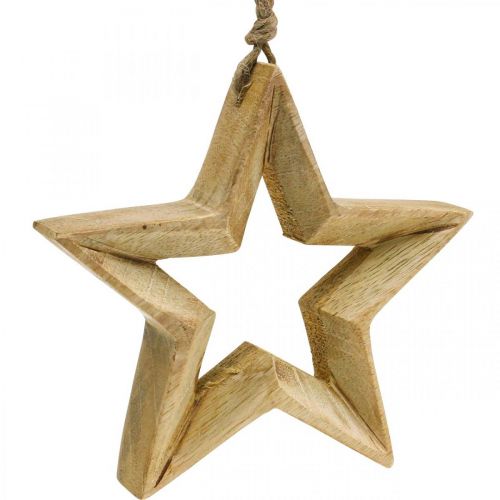 Floristik24 Adventsdekorationsstjerne lavet af træ Julepyntstjerne H14,5cm