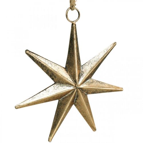 Floristik24 Julepynt stjernevedhæng gyldent antik look B19,5cm