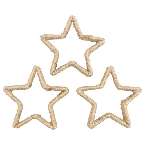 Adventsdekoration juledekoration stjerne dekorativ stjerne jute 13,5cm 6 stk