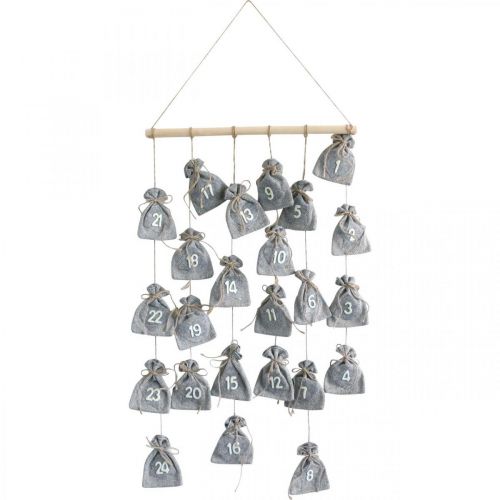 Floristik24 Adventskalender til at fylde Adventspyntpose H110cm