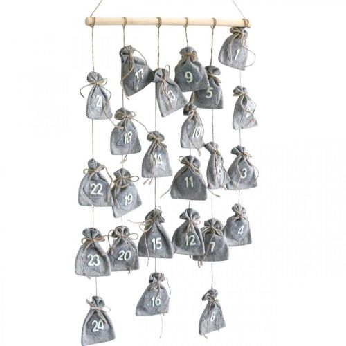 Artikel Adventskalender til at fylde Adventspyntpose H110cm