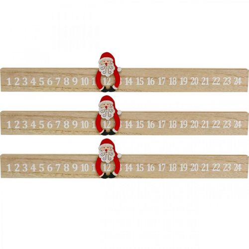 Floristik24 Adventskalender træ adventsstribe deco advent 48,5cm 3stk