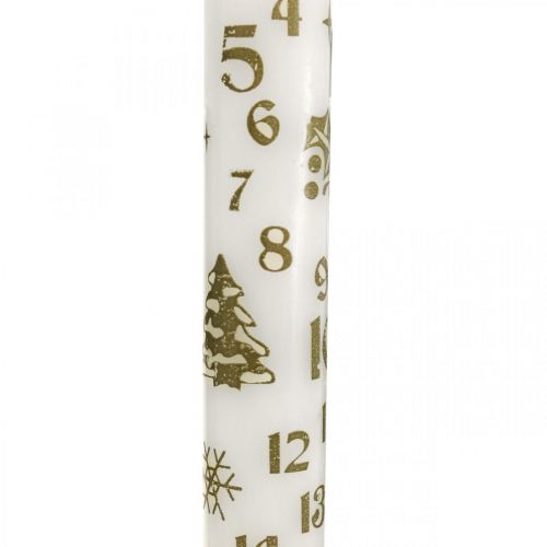 Floristik24 Adventskalenderlys hvide lys Jul H25cm 2stk