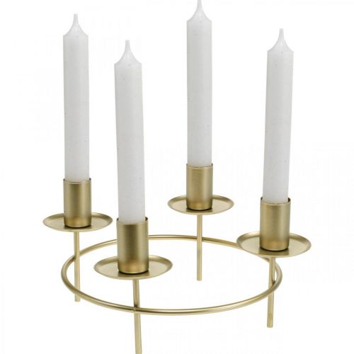 Artikel Lysring stang lys lysestage guld Ø23cm H11cm 2stk