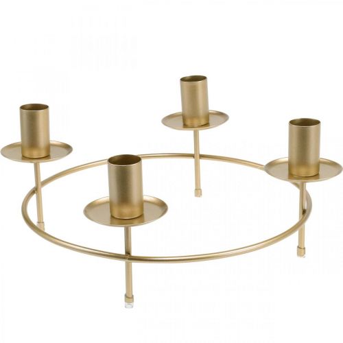 Artikel Lysring stang stearinlys lysestage guld Ø28cm H11cm 2stk